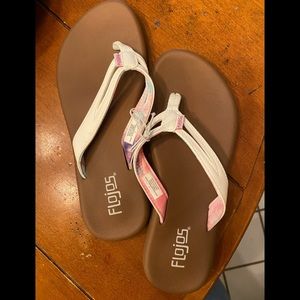 New Flojos Ladies Flip Flops; white; multiple sizes